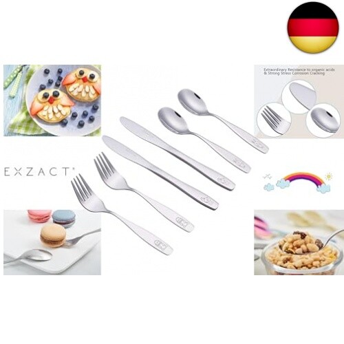EXZACT Kinderbesteck 6 teiliges Edelstahl - Besteck Kinder ab 2 Jahre - - Bild 2 von 9