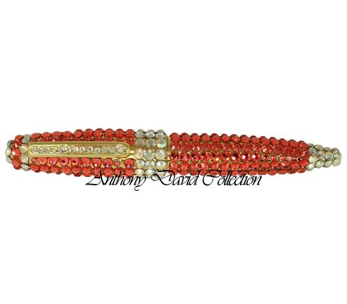 Koralle Kristall Kugelschreiber Metall Schreibstift mit Swarovski Kristallen