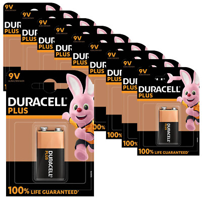 10x 1er Blister Duracell Plus 9V E Block Alkaline Batterien Blister 6LR61 MN1604