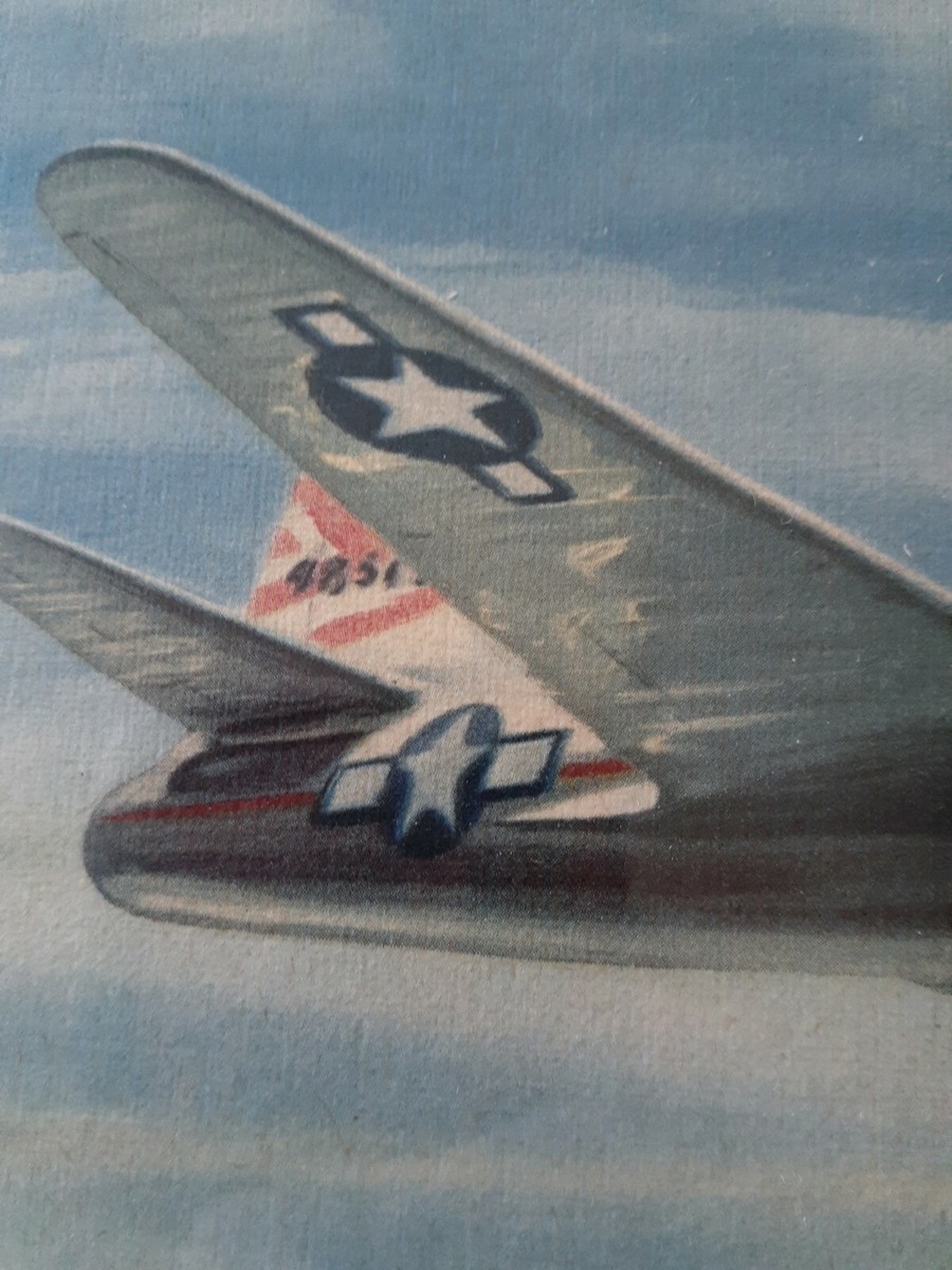 Vintage Charles H. Hubbell aviation lithograph America's first jet