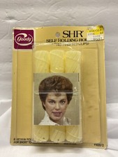Goody Self Holding Rollers SHR 6 Pack Medium Vtg 1977 Yellow Hair Curlers USA