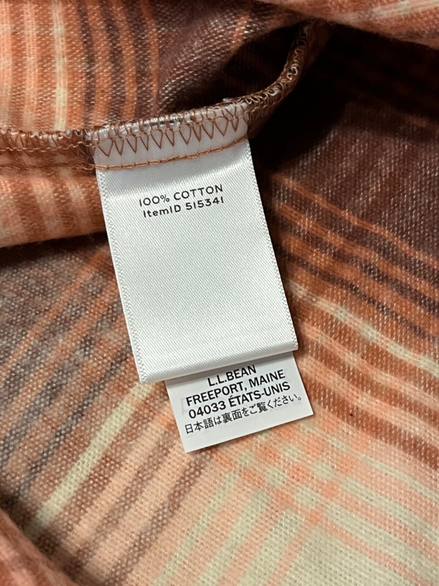 LL Bean Womens LARGE Signature Chamois Flannel Shirt Tunic Snap