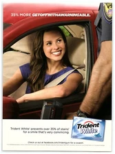 2010 Trident White Gum Print Ad, Get Off With A Warning Traffic Ticket Radar Gun