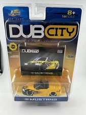 Jada Toys Dub City 1:64 Die Cast 2003 Yellow w/ Black Flames Ford Mustang 056
