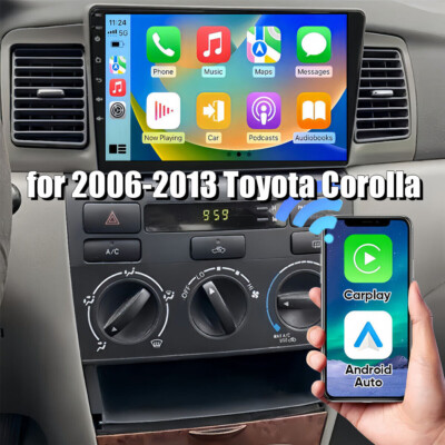 fit for Carplay Android Auto 9'' Stereo Navi for Toyota Corolla 2006-2013