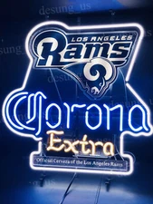 Los Angeles Rams Corona Extra Beer 20" Neon Sign Lamp Light HD Vivid Printing