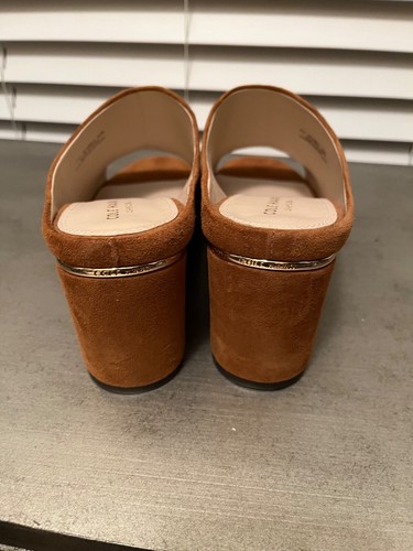 Ladies stack heel open toe suede shoes - Picture 5 of 6