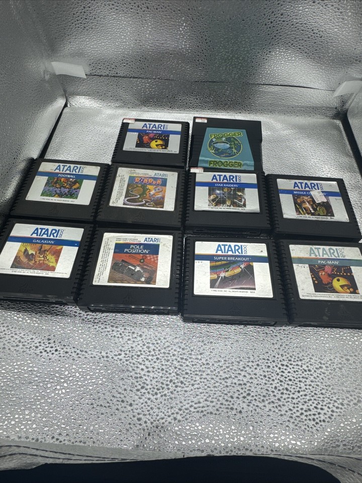 Atari Mixed Assorted Video Game Lot Of 14 Untested As Is Pacman Invaders READ Atari Mixed Assorted Video Game Lot Of 14 Untested As Is Pacman Invaders READ
