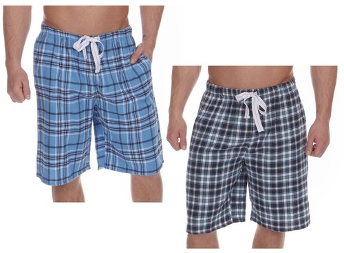 PANTALONES CORTOS DE SALÓN HOMBRE TEÑIDOS HILO CUADROS TEJIDO SALÓN PIJAMA PANTALONES CORTOS NUEVOS CON ETIQUETAS | eBay