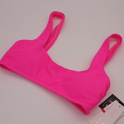 Salt + Cove Bikini Top Juniors XS Mint Spark Variegated Ribbed Bralette Pink XS