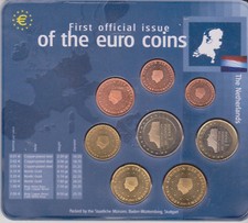 First official issue of the euro coins Netherlands / Niederlande / Holland