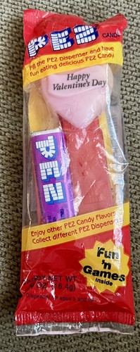 PEZ 1999 Valentines Day Hearts Neon Pink & Red Candy Dispenser No Feet