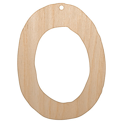 Letter O Uppercase Cute Typewriter Font Unfinished Wood Christmas Tree Ornament