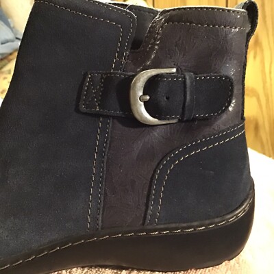 Clarks CORA MARIGOLD Womens Suede Wedge Ankle Boots | Simon