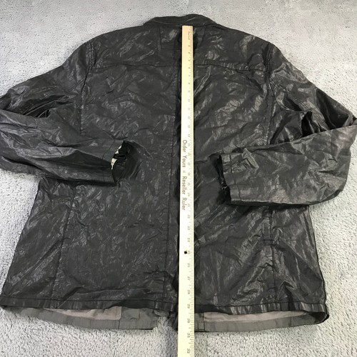 John Varvatos Jacket Mens 56 Dry Waxed Linen Motorcycle Jacket Hoodie Gray Casua - Picture 10 of 16