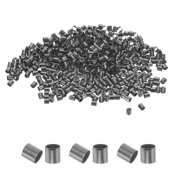 RöHren-Quetschperlen 2X2Mm, 500 Stk., Schwarz, FüR Diy Schmuck-image