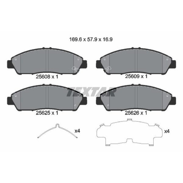 Textar BremsbeläGe Bremsbelegsatz Vorne System Akebono FüR Honda Pilot-image