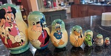 Mickey Minny Mouse Russian MATRYOSHKA Wooden Nesting Dolls 8