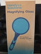 Handy Solutions Magnifying Glass  10x Handheld  Reading Magnifier 4W x 7.5H x.5"
