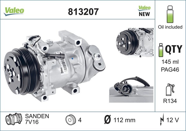 Klimakompressor FÜR Fiat Ducato Pritsche/Fahrgestell (250 ) - Valeo 813207-image