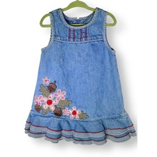 3T Flowers and Ruffles Vintage Denim Dress