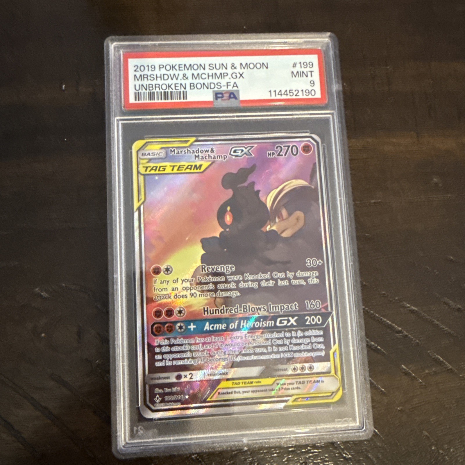 Marshadow & Machamp GX (Full Art) 199/214 Sm-Unbroken Bonds Holo
