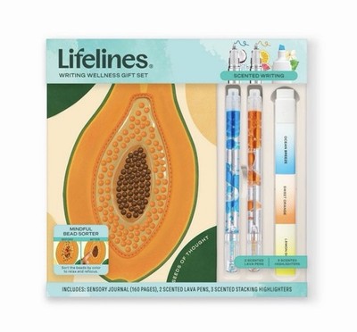 Lifelines Journal Guava With Sensory Beads Scented Pens And Highlighters NIB!