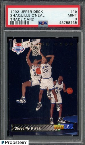 1992-93 UD Traded Card #1b Shaquille O'Neal Magic RC Rookie HOF PSA 9 MINT