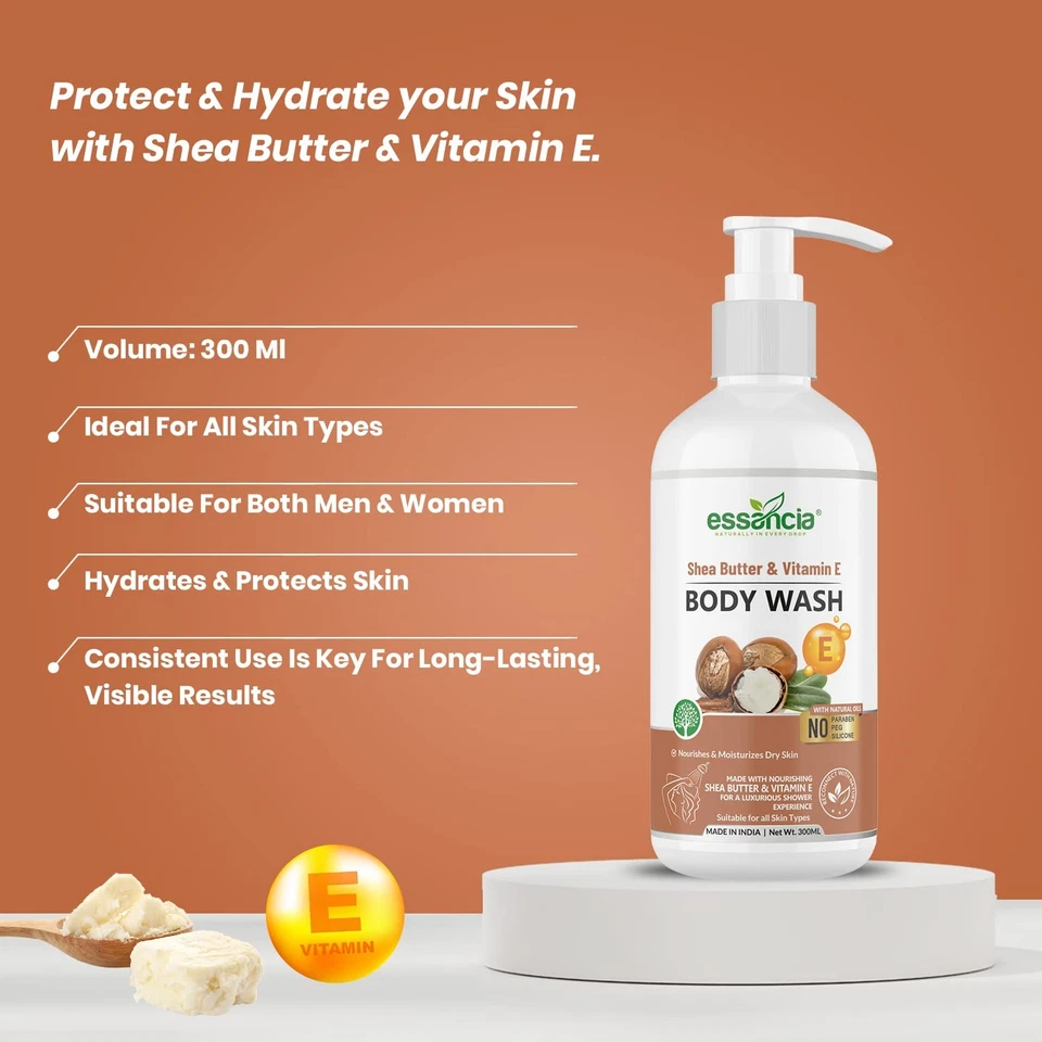 Essencia Körper Duschgel Mit Sheabutter Und Vitamin E 300 ml - Bild 3 von 4