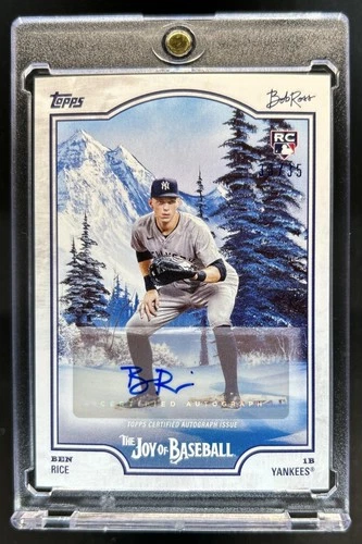 2025 Topps Bob Ross: The Joy of Baseball Ben Rice Auto RC Titanium White #/35