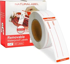 300 PCS Removable Freezer Labels with Dispenser - 1" X 3" Food Labels for Meal P