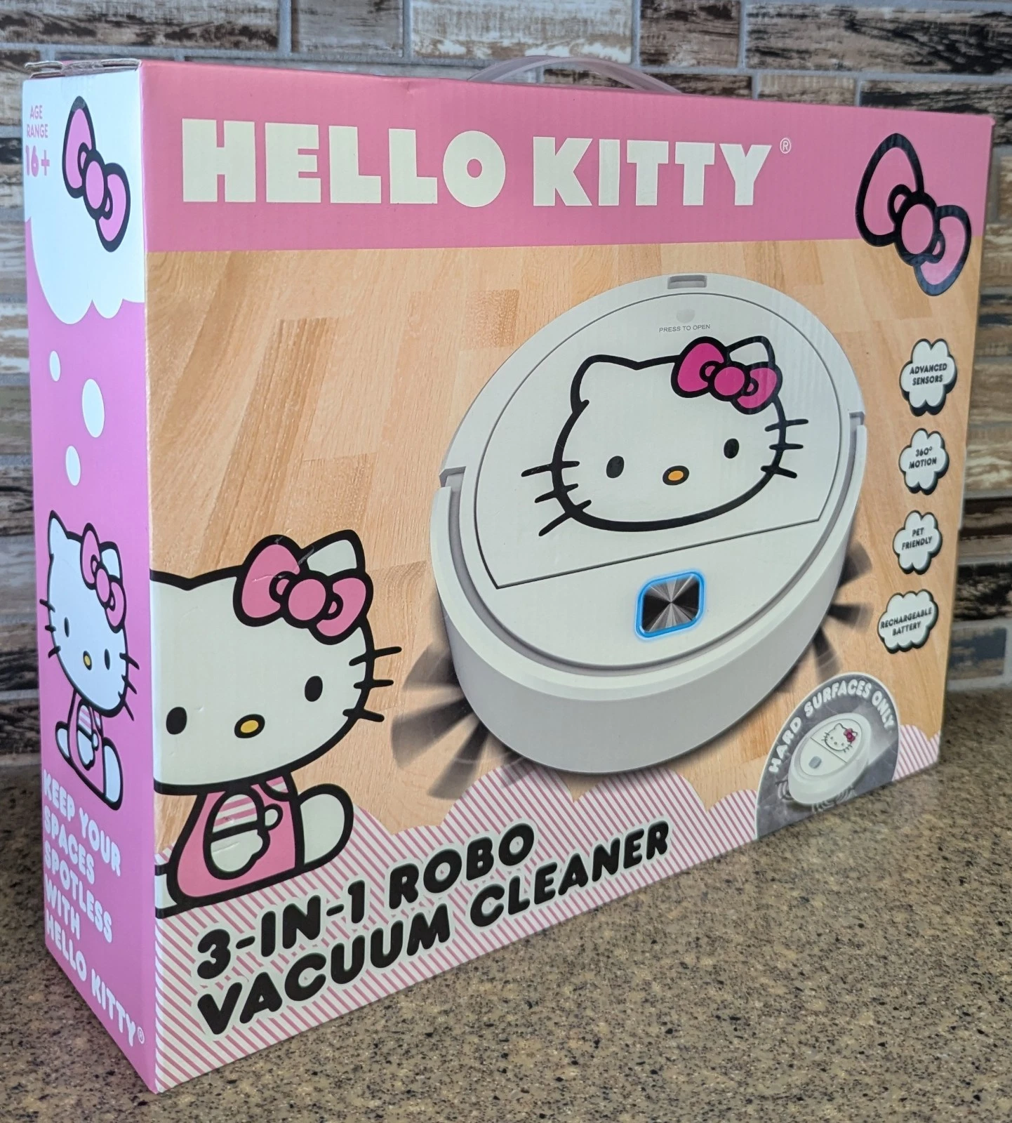 HELLO KITTY 3-in-1 Robo Vacuum Cleaner - 2024 Sanrio White Robot Vacuum NEW