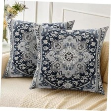 Boho Throw Pillow Covers 22x22 inch Set of 22" x 22" Pack of 2 Sapphire Blue
