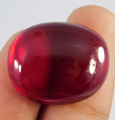 Natural 35.50 Ct Red Ruby Oval Cabochon Cut Certified Loose Gemstone