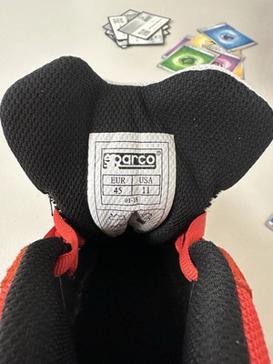 Sparco Kart Racing Shoes Size 11 EUR 45 Red Black White Mid Top NEW