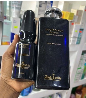 Abebi white Gluta Black Snow White Body Lotion effective  500ml X 1 and serum 