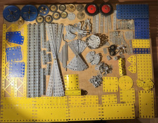 meccano zinguè d'occasion lot de pièces+engrenages+visseries en état d'usage