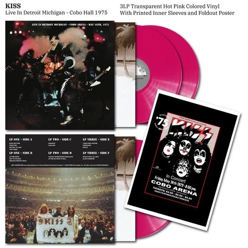 KISS Live In Detroit COBO Arena May 16, 1975 3LP Color Vinyl Import NEW SEALED