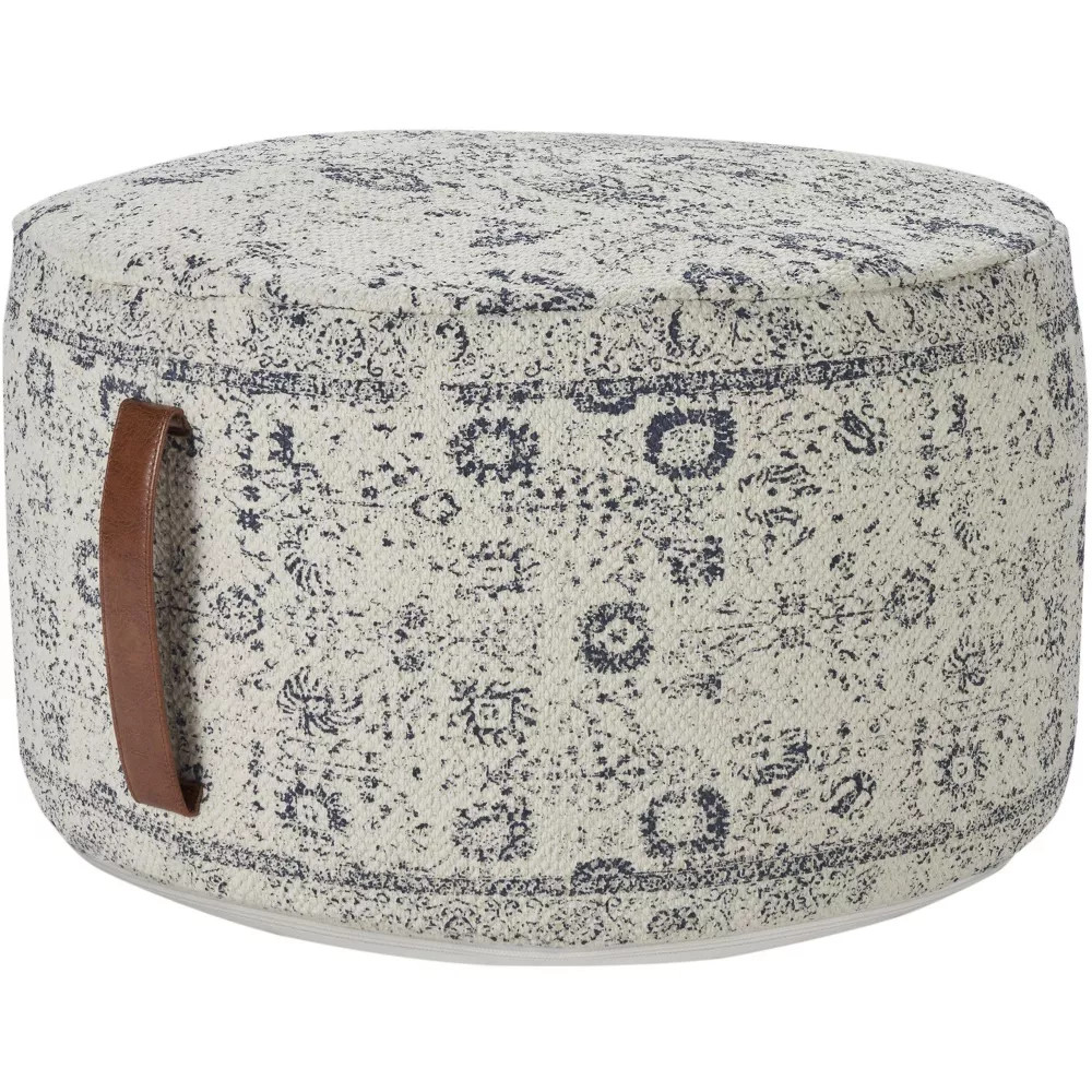 Nourison Handcrafted Vintage Floral 20 x 20 x 12 Indoor Drum Pouf 14690₽
