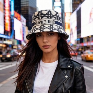 Christian Dior ブラック バケットハット DIOR OBLIQUE BUCKET HAT