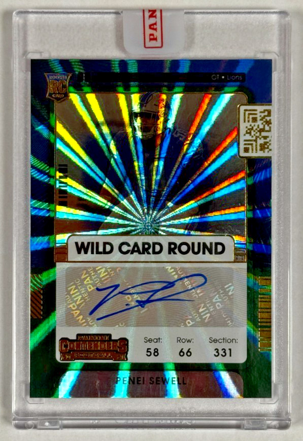 Penei Sewell Wild Card Round Rookie Auto 2021 Panini Contenders Football Lions