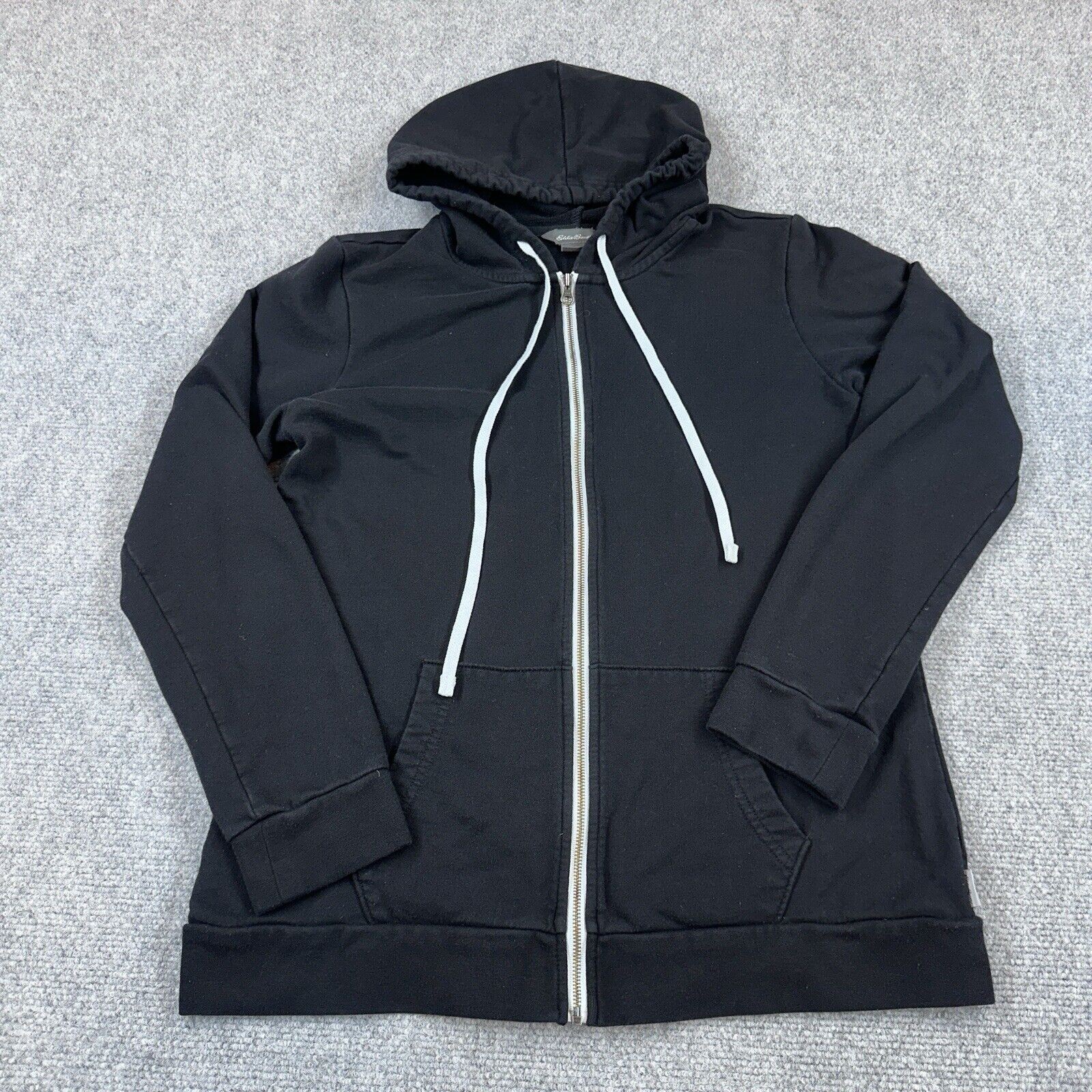 Eddie Bauer Jacket Womens Size Small Full Zip Hoodie Long Sleeve Outdoor Black
