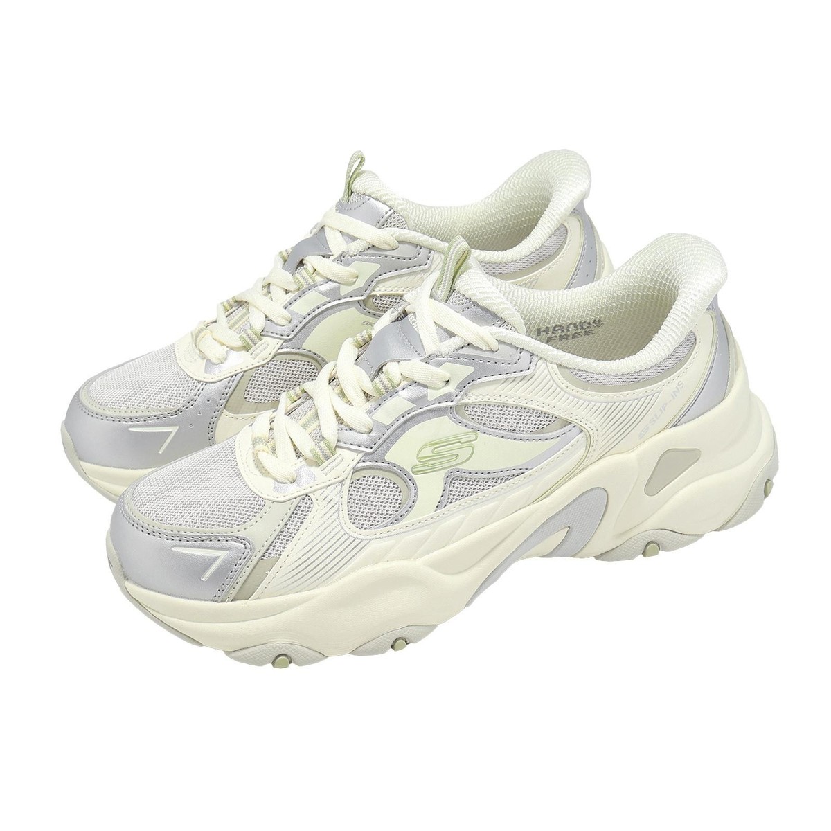 Skechers D Lites 5.0 Slip-Ins Off White Grey Women Casual Shoes