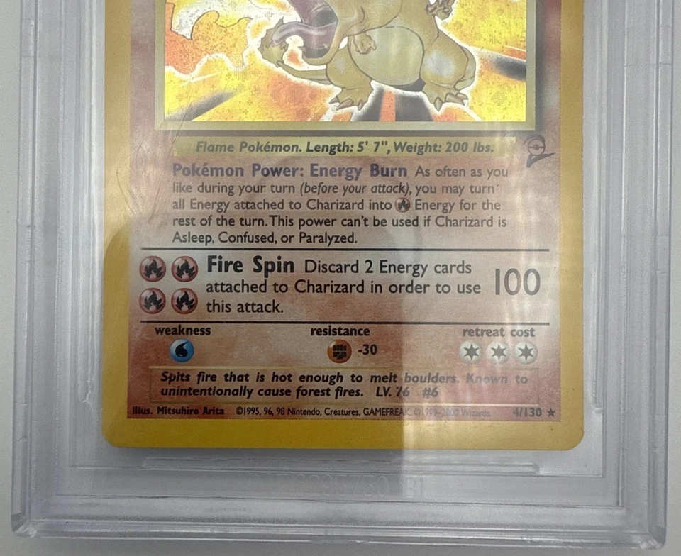 Pokémon 2000 Charizard Base Set 2 Unlimited Holo BGS 8.5 - Image 3 of 4