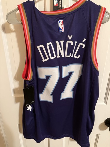 Nike Officially Licensed NBA Luka Dončić #77 World Basketball Jersey Purple