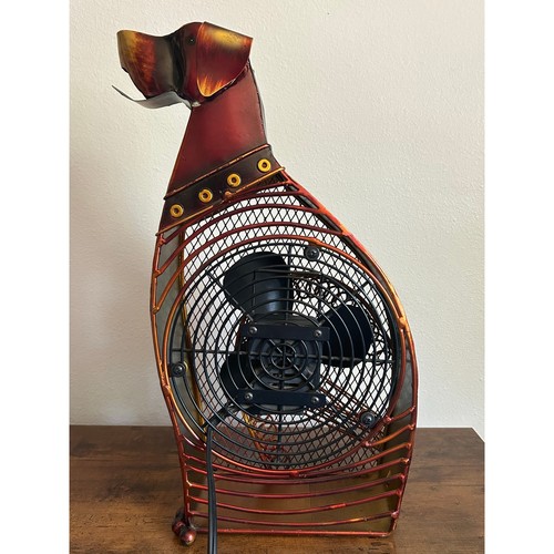 Ventilatore Vintage Deco Breeze Decorativo Cane Metallo Bronzo 13" 2 Velocità *TESTATO/FUNZIONANTE* - Foto 4 di 14