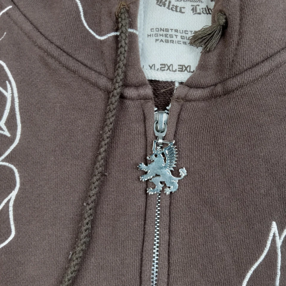 Sudadera con Capucha Blac Label Para Hombres 6XL Marrón Calavera Gráfico Estampado Completo Cremallera Sudadera Foto 2 de 4