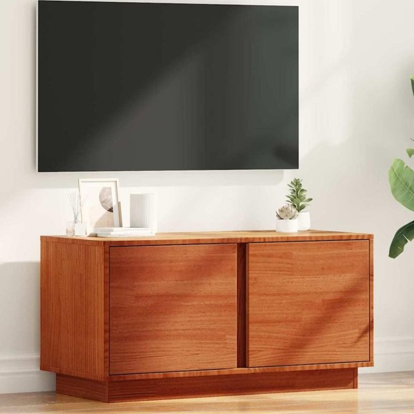Tv-Schr?Nk Wachsbraun 80 X 35 X 40,5 Cm Massives Kiefernholz-image
