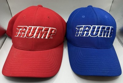 Lot Of 2 ~ Donald Trumps Hats Red & Blue Size Med-XL 7 3/8 -8 Pacific Headwear 