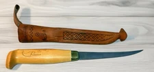 Rapala J Marttiini Knife Finland 4" Fillet Hand Ground Leather Sheath Fishing